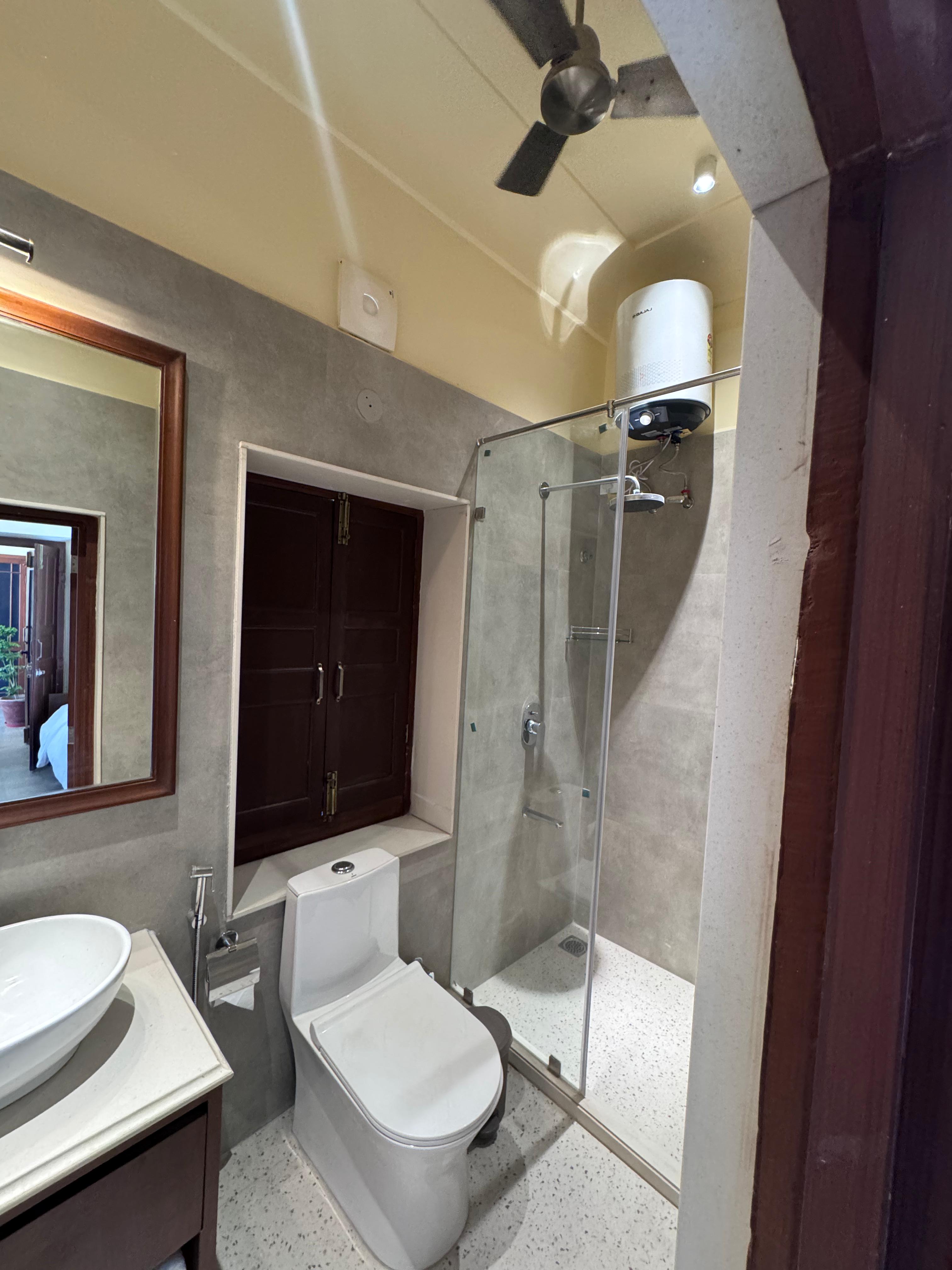 Bathroom with glass shower