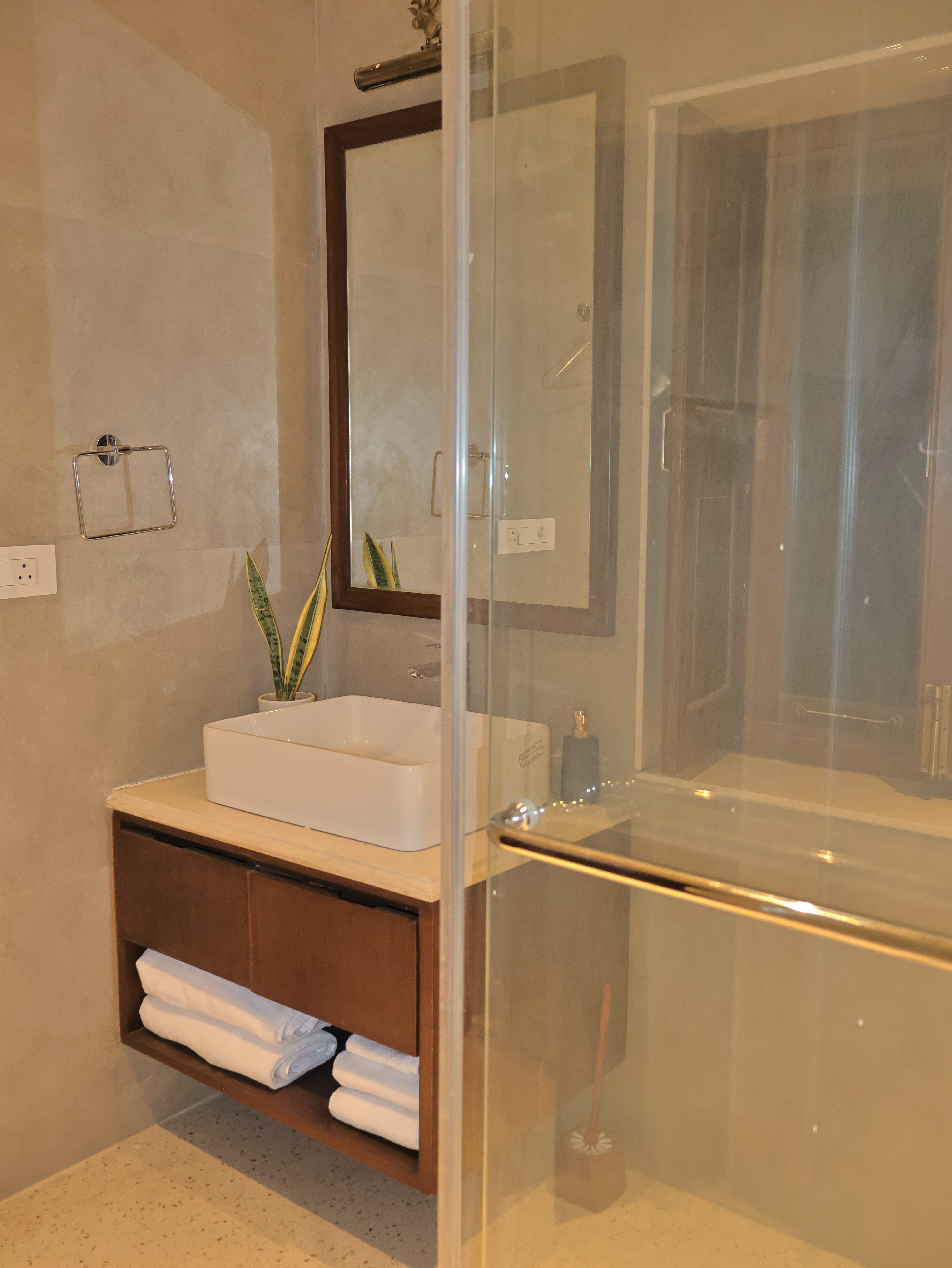 Bathroom with vessel sink